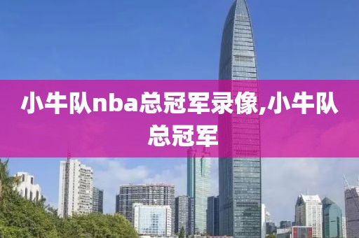 小牛队nba总冠军录像,小牛队 总冠军