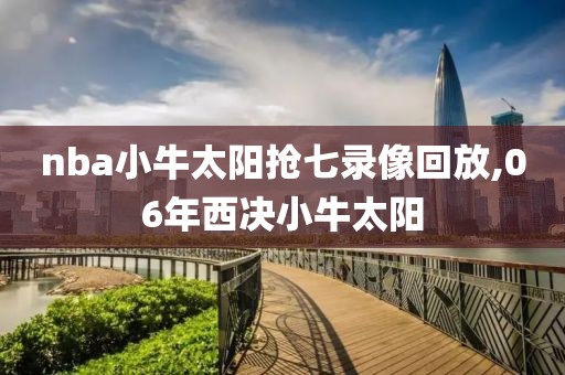 nba小牛太阳抢七录像回放,06年西决小牛太阳