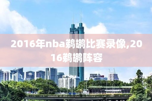 2016年nba鹈鹕比赛录像,2016鹈鹕阵容