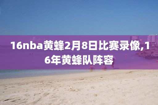 16nba黄蜂2月8日比赛录像,16年黄蜂队阵容