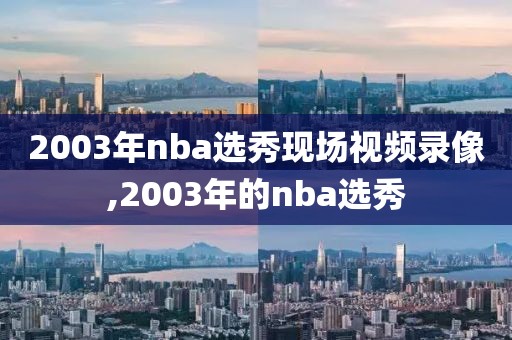 2003年nba选秀现场视频录像,2003年的nba选秀