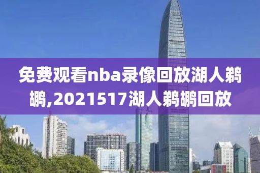 免费观看nba录像回放湖人鹈鹕,2021517湖人鹈鹕回放