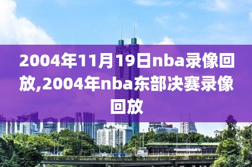 2004年11月19日nba录像回放,2004年nba东部决赛录像回放