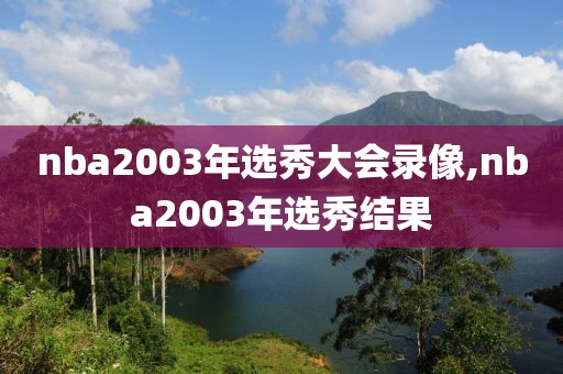 nba2003年选秀大会录像,nba2003年选秀结果