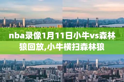 nba录像1月11日小牛vs森林狼回放,小牛横扫森林狼