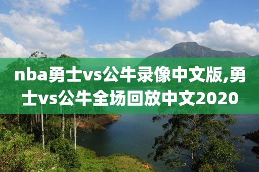 nba勇士vs公牛录像中文版,勇士vs公牛全场回放中文2020