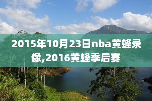 2015年10月23日nba黄蜂录像,2016黄蜂季后赛